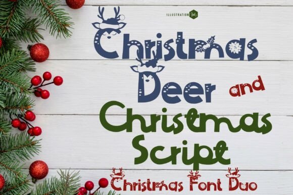 Christmas Deer Duo Font