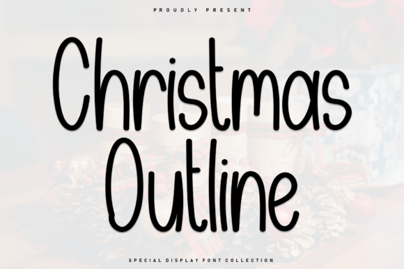 Christmas Outline Font for Holiday Web Design