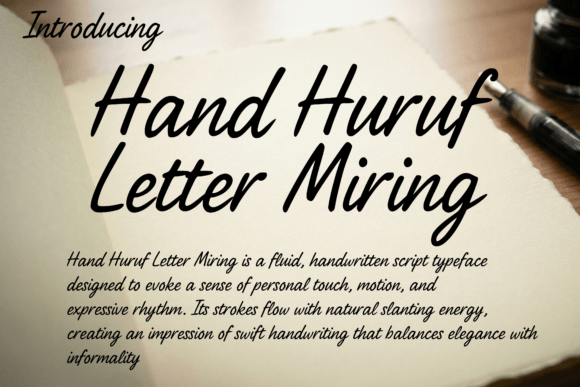 Hand Huruf Letter Miring Font